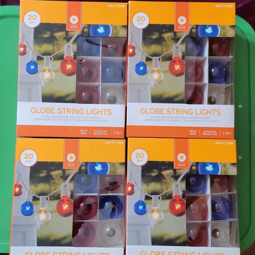 4 New Globe String Lights (20 lights each)